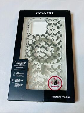 Coach Clear Signature iPhone 15 Pro Max Case - Silver/Transparent